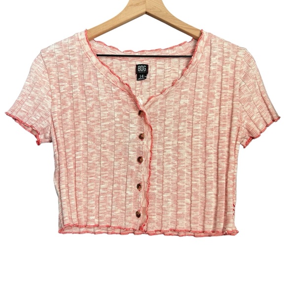 NWT BDG | Urban Outfitters | Ribbed Crop Button Down Shirt - Picture 1 of 8